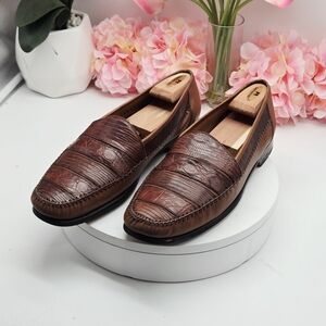 Mezlan Saragossa Genuine Lizard Brown Men's Loafer Sz 13